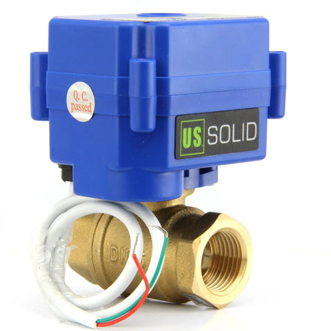 Motorized Brass Ball Valve 1 Inch With Standard Port 9 To 24V AC DC And Two Wire Auto Return Setup Reliable NPT Threading