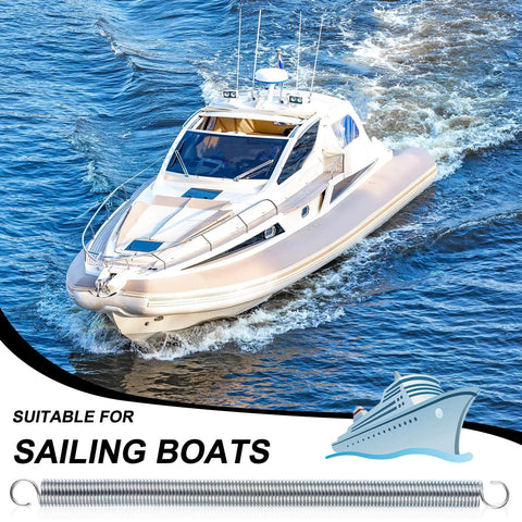 12-pack extension springs, 3/8 x 6-1/2 in, zinc-plated with dual hooks; DIY home repairs (image shows sailing boat)