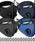 Reusable Dust Mask Respirator With Activated Carbon Filters For Woodworking And Yard Work 4 Color Masks Black Dark Gray Navy Blue Dark Blue Plus 16 Replacement Cores