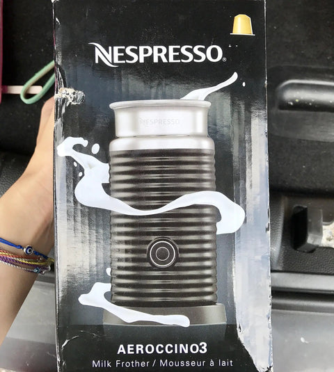 Image of Nespresso Aeroccino3 Milk Frother Black Three Mode Frother For Hot Foam Hot Milk Or Cold Froth Make Cafe Style Beverages At Home Like A Pro Barista Easy And Fast, in packaging.