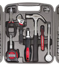 79 Piece Multi Purpose SAE And Metric Tool Set With Sockets For The Garage, Home Or On The Road, in open case showing tools