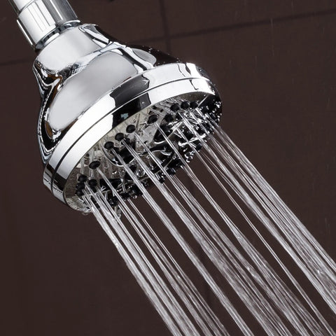 Six Setting Chrome Shower Head With 2.5 GPM Flow Delivers Beast Mode Power Even On Low Water Pressure, Spiral Design Maximizes Spray