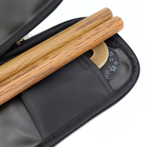 Utility Martial Arts Stick Bag For Shinai And Bokken 51 Inch Case with wooden bokkens and side zipper visible