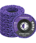 Heavy Duty 5 Pack 4.5 Inch Angle Grinder Paint Stripper Discs Featuring Premium Silicon Carbide Grit stacked for paint removal.
