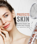 Woman with Mineral Shower Head With Beads For Purifying And Water Softening, Hard Water Filter With Crystal Stone Filters