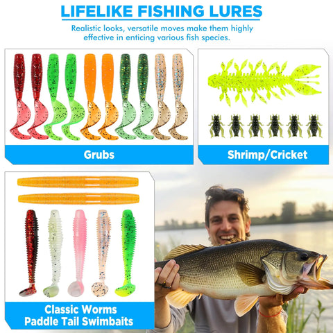 All In One Fishing Lure Kit With 137 Piece Tackle Box Included Crankbaits Spoons Hooks Weights And More Freshwater Bass Gear