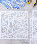 Six Pack Knockdown Texture Spray Stencil Kit For Drywall Repair And Plaster Walls 8x8 Inch Plastic Texture Stencil Tools