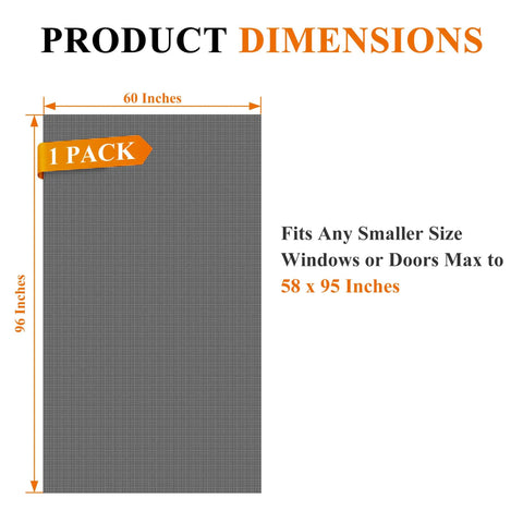Pet Proof Window And Door Screen Replacement Mesh 60 By 96 Inches Heavy Duty Vinyl Coated Polyester Dimensions