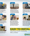 Installation steps for Exterior 4x4 Post Anchor For Decks Patios And Verandas With Hidden Fastener Design. Zipbolt instruction manual.