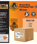 Tough As Nails Clear Packing Tape For Moving And Storage 2.83 Inch By 30 Yard Two Rolls Strong Tear Resistant with packaging box