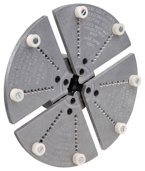 Beefy 12 Inch Cole Jaws With Extenders To 15 Inch And HD Workholding Kit For Large Bowl Turning On 16 Inch Swing Lathes close-up