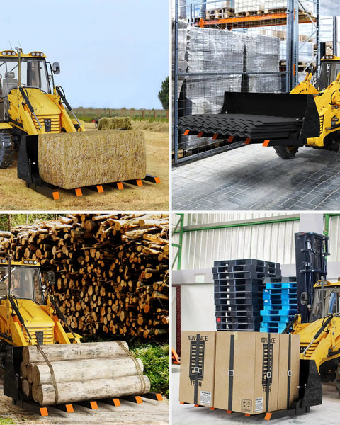 Clamp On Debris Forks For 58 Inch Pallet Forks, 4000 Lbs Capacity, Heavy Duty 6 Fork Set for Tractor Loader Handling Various Materials