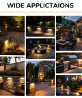 Outdoor settings with Six Pack 12 Inch 7W Hardscape Paver Light For Outdoor Steps And Retaining Walls IP65 Waterproof.