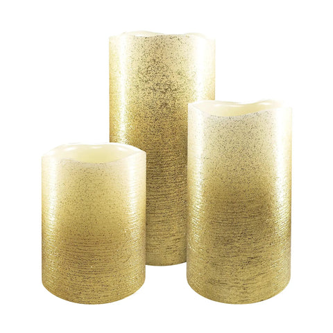 LED Flameless Candles Set With Remote Control And Timer 3 Pack Battery Operated With 2 4 6 And 8 Hour Timers Handcrafted Beads And Glitter