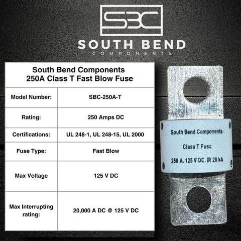 250 Amp Class T Fast Blow Fuse 125V White 5 Pack Choose 250A Or 350A For Auto Electrical System Protection chart
