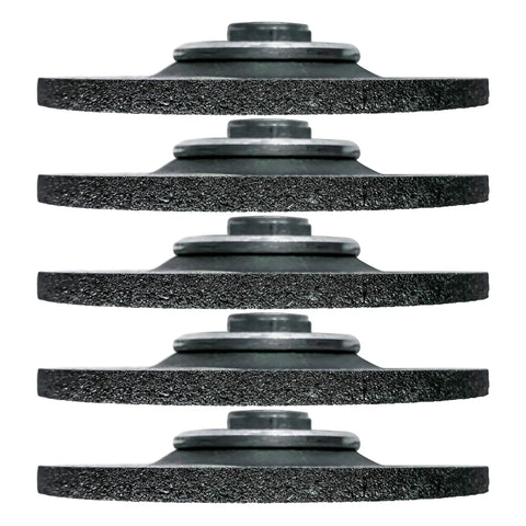 Side view of Five Pack 4-1/2 Inch Hubbed Grinding Wheels for Grinders, Beastly Metal and Stainless Steel Grinding, 11 UNC mounting.