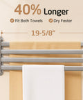 Swivel Towel Rack For Bathroom Nineteen Point Five Inch Swing Out Four Arm Wall Mounted Towel Bar In Brushed 18 8 Stainless Steel