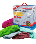 Color Terry Cloth Rags 5 Lb Compressed Box Super Absorbent Cotton Towels for Garage, Shop, Industrial Use and Housekeeping