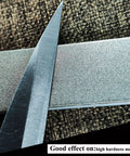 10 Piece Diamond Knife Sharpening Stone Kit With Aluminum Blank Plates For Pro RX008 Knife Sharpener, close-up of knife and stone