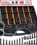 410 Stainless Steel Wood Screw Set, DIY Friendly Assortment Kit With M2 M3 M4 Pan Head And Truss Head Self Tapping Screws, Black Finish