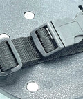 Close-up of strap on Pro Grade Spiked Over Shoes For Screeding And Aeration, 25mm Spikes, Snap Strap Secure Fit, Size UK 8 / US 9 / EU 42