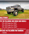Ram Truck Steering Gear Box Stabilizer Kit With Dual Stabilizer Bar, Fits 1994-2002 1500 2500 3500 4x4 Dodge Ram