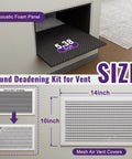 Acoustic Foam Sound Deadening Kit For Hvac Vents With Self Adhesive Mesh Covers And 5 38 Sq Ft High Density Egg Crate Pads, featuring panel size and vent covers.