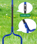 5 Stainless Steel Corer Lawn Aerator With Soft Rubber Grip showing circular clips detail against green lawn background.