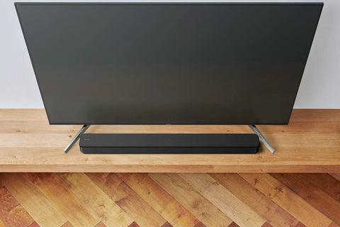 Compact 2 Channel Soundbar With Bass Reflex Built In Tweeter Bluetooth Easy Setup Slim Design For Small Rooms And Home Office in Black