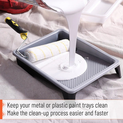 9 Inch Paint Tray Liners Pack Of 10 For Quick Color Swaps White Plastic Roller Tray Liners That Fit Standard Trays