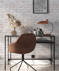 Home office with Black Brick Textured Peel And Stick Wallpaper Removable Self Adhesive For Easy Diy Wall Makeovers No Mess No Glue
