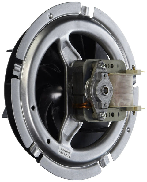 Cooling Fan 318575600 for Range Stove Oven - Genuine Replacement Part Motor, silver and black, close-up view