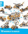 Inventor STEM Toys Motorized Double Blade Helicopter Building Kit Must Have Ten In One Engineering Toys For Kids 9 And Up
