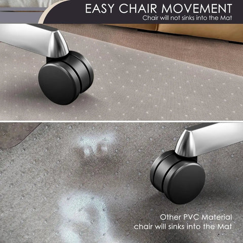 Clear 32x48 Office Chair Mat For Carpeted Floors, Heavy Duty Desk Chair Mat With Studded Underside, Easy Glide Under Desk Movement