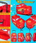 Disney Cars kids rolling suitcase, 16-inch red carry-on luggage with wheels and pull handle, Lightning McQueen design