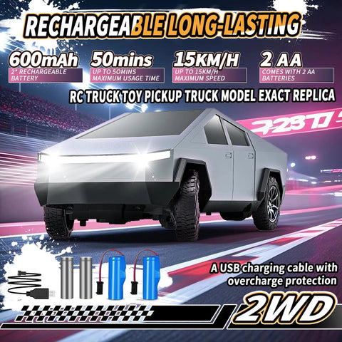 All Terrain 2.4GHz RC Truck for Kids - Totally Rugged Remote Control Car Toy, Electric Vehicle, high-grip tires, promo display