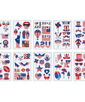Fourth Of July Temporary Tattoos 90 Piece Set With Patriotic American Flag Fireworks Eagles Red White Blue Fake Tattoo Stickers For Independence Day Party Favors Memorial Day And Labor Day Celebrations.
