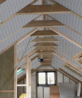 Top Tier Heavy Duty Reflective Insulation Foil Kit For Garage And Warehouse Doors Serious Heat Blocker installed in attic.