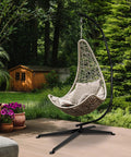 Heavy Duty Steel Hanging Chair Stand For Hammock Swing Chair Indoor Outdoor C Frame Stand With X-Shape Base Supports 330 Lbs