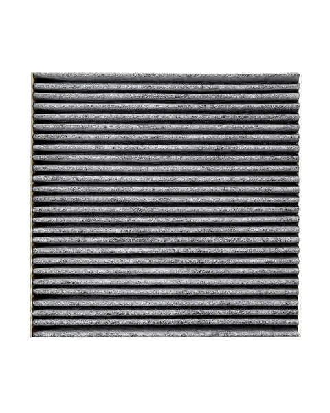 Front view of Spearhead Odor Defense cabin air filter with activated carbon, pleated media for vehicle HVAC.