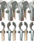 End Rail T Clamps For Chain Link Fence, Galvanized Steel Top Rail Hardware, Heavy Duty T Clamp Fit For One And Three Eighths Inch And One And Five Eighths Inch Pipes, Zinc Coated, Durable Fence Parts, 8 Pack