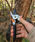 Japanese Made Bypass Pruning Shears for Serious Garden Work, 7.9 Inch Long, used to cut branch with fluorine coated blade