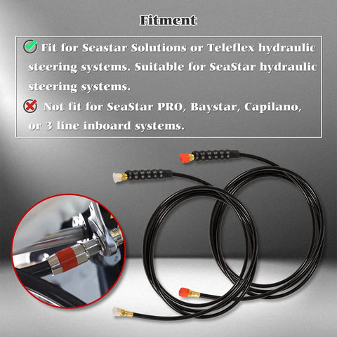 16 Foot Hydraulic Steering Hose Kit For Outboard Boats Compatible With Seastar Solutions And Teleflex Marine Pro Grade