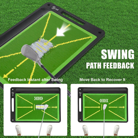Indoor Outdoor Golf Practice Mat Top Notch Swing Training Analyzing Swing Path And Ball Impact Replaceable Mats