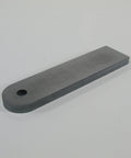 Garage Tested Weld On Threaded Mounting Tabs Featuring 3/8-16 Threads Cut From Solid Quarter Inch Mild Steel Built For Hot Rod Chopper Bobber And Cafe Racer Builds Sold As A Pair Ready To Roll Made In Usa with rounded end and drilled hole.