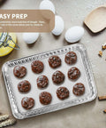 24 Pack Aluminum Disposable Cookie Sheets 16 By 11 Inch For Baking And Roasting Grilling Pans Nonstick Oven Safe with cookie dough