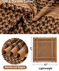 Military Style Shemagh Desert Scarf Wrap 100 Percent Cotton Keffiyeh Neck Headwear for Men and Women Desert Tan pattern