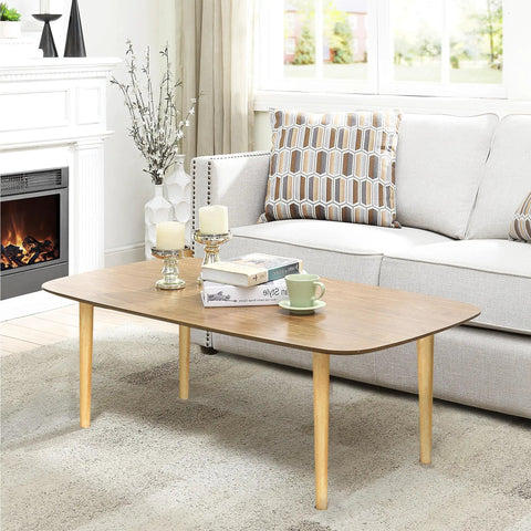 16 Inch Solid Rubber Wood Table Legs With M8 Hanger Bolts A Total Game Changer For Refreshing Your Setup Sleek Tapered Shape fits coffee table in living room.