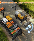 Extra Long 35 Inch Folding Wagon With Wheels, Heavy Duty Collapsible Utility Cart That Hauls 360 Pound Capacity comparison