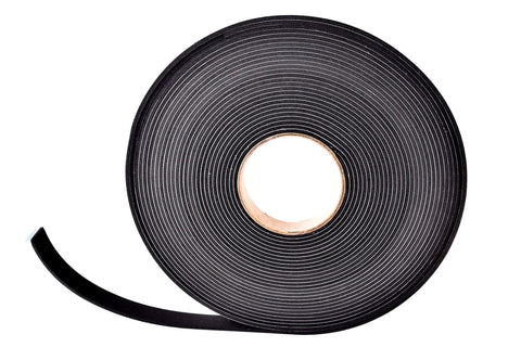 Adhesive Backed Sponge Neoprene Weather Stripping Peel And Stick, 3/4 Inch Wide, roll of 50 Feet Long shown unrolled slightly
